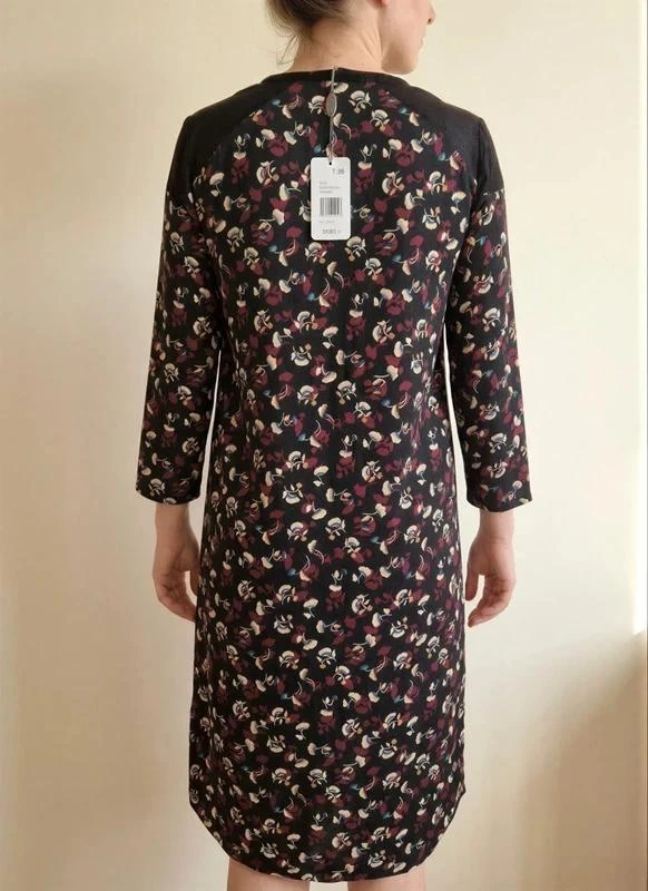 Formul Vestido vintage floral retro negro T36 – photo 2